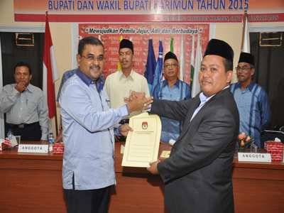 Tunggu Pelantikan, KPU Tetapkan Rafiq-Anwar Pemenang Pilkada Karimun